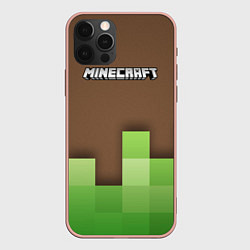Чехол для iPhone 12 Pro Max Minecraft - Логотип, цвет: 3D-светло-розовый