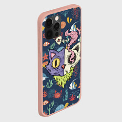 Чехол для iPhone 12 Pro Max Cat skull - art, цвет: 3D-светло-розовый — фото 2