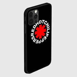Чехол для iPhone 12 Pro Max Red Hot chili peppers logo on black, цвет: 3D-черный — фото 2