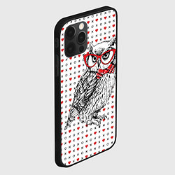 Чехол для iPhone 12 Pro Max Мудрая сова в очках, цвет: 3D-черный — фото 2