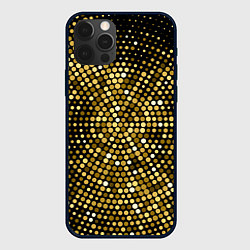 Чехол для iPhone 12 Pro Max Золотые блестящие блестки, цвет: 3D-черный