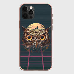 Чехол для iPhone 12 Pro Max Мудрая сова ретро, цвет: 3D-светло-розовый