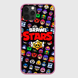 Чехол для iPhone 12 Pro Max BRAWL STARS, цвет: 3D-малиновый