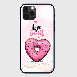 Чехол для iPhone 12 Pro Max Пончик сердечко, цвет: 3D-черный