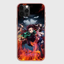 Чехол для iPhone 12 Pro Max KIMETSU NO YAIBA, цвет: 3D-светло-розовый