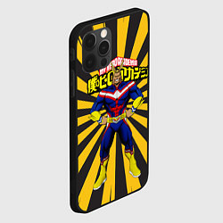 Чехол для iPhone 12 Pro Max MY HERO ACADEMIA желтые полосы, цвет: 3D-черный — фото 2