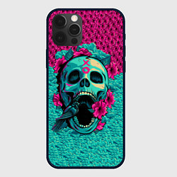 Чехол для iPhone 12 Pro Max Неоновый череп, цвет: 3D-черный