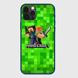 Чехол для iPhone 12 Pro Max MINECRAFT, цвет: 3D-тёмно-синий