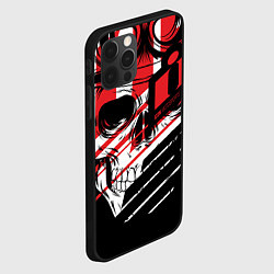 Чехол для iPhone 12 Pro Max Череп Icon красный, цвет: 3D-черный — фото 2