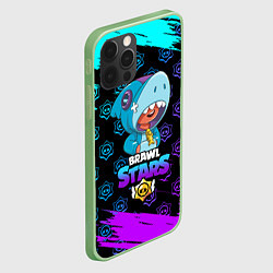 Чехол для iPhone 12 Pro Max Brawl stars leon shark, цвет: 3D-салатовый — фото 2