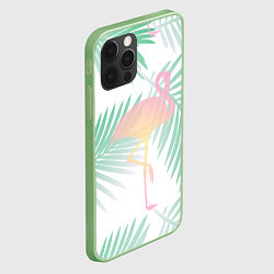 Чехол для iPhone 12 Pro Max Фламинго в джунглях, цвет: 3D-салатовый — фото 2