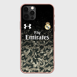 Чехол для iPhone 12 Pro Max Real Madrid, цвет: 3D-светло-розовый