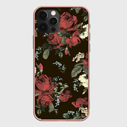 Чехол для iPhone 12 Pro Max Букет роз, цвет: 3D-светло-розовый