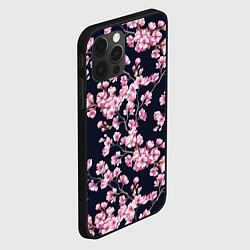 Чехол для iPhone 12 Pro Max Сакура, цвет: 3D-черный — фото 2