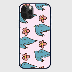 Чехол для iPhone 12 Pro Max Стайка птиц, цвет: 3D-черный