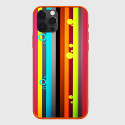 Чехол для iPhone 12 Pro Max РАДУЖНАЯ ГЕОМЕТРИЯ, цвет: 3D-красный