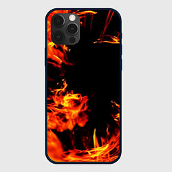 Чехол для iPhone 12 Pro Max ОГОНЬ, цвет: 3D-черный