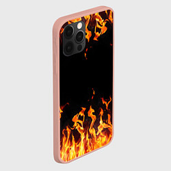 Чехол для iPhone 12 Pro Max FIRE ОГОНЬ, цвет: 3D-светло-розовый — фото 2