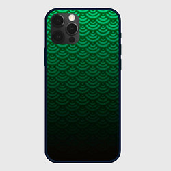Чехол для iPhone 12 Pro Max Узор зеленая чешуя дракон, цвет: 3D-черный
