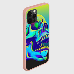 Чехол для iPhone 12 Pro Max Neon skull, цвет: 3D-светло-розовый — фото 2