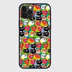 Чехол для iPhone 12 Pro Max Папуги, цвет: 3D-черный