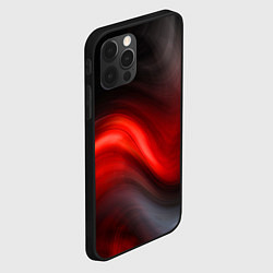 Чехол для iPhone 12 Pro Max BLACK RED WAVES АБСТРАКЦИЯ, цвет: 3D-черный — фото 2