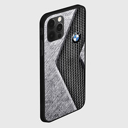 Чехол для iPhone 12 Pro Max BMW - emblem - metal - texture, цвет: 3D-черный — фото 2