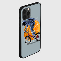 Чехол для iPhone 12 Pro Max Космический велосипедист Z, цвет: 3D-черный — фото 2