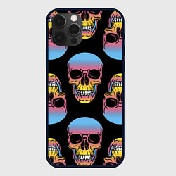 Чехол для iPhone 12 Pro Max Neon skull!, цвет: 3D-черный