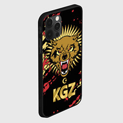 Чехол для iPhone 12 Pro Max Киргизия - агрессивный волк, цвет: 3D-черный — фото 2