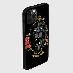 Чехол для iPhone 12 Pro Max Кыргызстан - черный лев, цвет: 3D-черный — фото 2