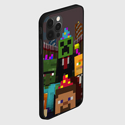 Чехол для iPhone 12 Pro Max Minecraft - characters - video game, цвет: 3D-черный — фото 2
