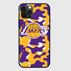 Чехол для iPhone 12 Pro Max LA LAKERS ЛЕЙКЕРС, цвет: 3D-черный