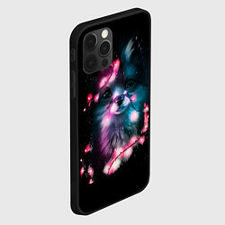 Чехол для iPhone 12 Pro Max Лиса с гирляндой, цвет: 3D-черный — фото 2