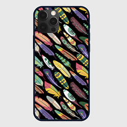 Чехол для iPhone 12 Pro Max Feathers, цвет: 3D-черный