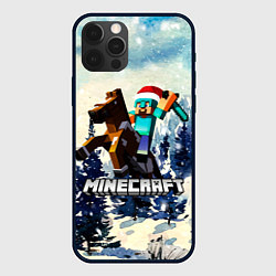 Чехол для iPhone 12 Pro Max Зимний Майнкрафт, цвет: 3D-черный