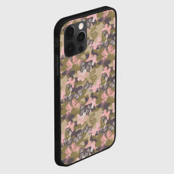 Чехол для iPhone 12 Pro Max Камуфляж с бабочками, цвет: 3D-черный — фото 2