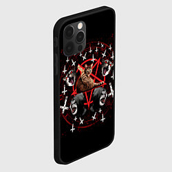 Чехол для iPhone 12 Pro Max Satanic Cat, цвет: 3D-черный — фото 2