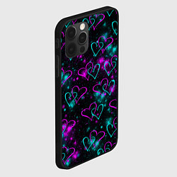 Чехол для iPhone 12 Pro Max Сердечки, цвет: 3D-черный — фото 2
