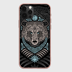 Чехол для iPhone 12 Pro Max Медведь, цвет: 3D-светло-розовый