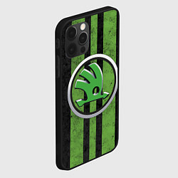 Чехол для iPhone 12 Pro Max Skoda Green Logo Z, цвет: 3D-черный — фото 2