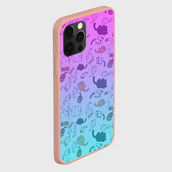 Чехол для iPhone 12 Pro Max Котики в полете, цвет: 3D-светло-розовый — фото 2
