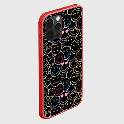Чехол для iPhone 12 Pro Max SLAVA MARLOW - Неоновые смайлы, цвет: 3D-красный — фото 2