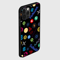 Чехол для iPhone 12 Pro Max BITCOIN PATTERN БИТКОИН Z, цвет: 3D-черный — фото 2