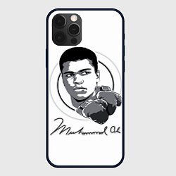 Чехол для iPhone 12 Pro Max Мухаммед Али Автограф ЧБ, цвет: 3D-черный