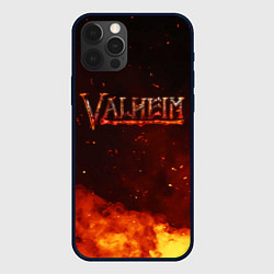 Чехол для iPhone 12 Pro Max Valheim огненный лого, цвет: 3D-черный