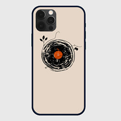 Чехол для iPhone 12 Pro Max Natural Vinyl Records Vintage, цвет: 3D-черный