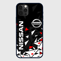 Чехол для iPhone 12 Pro Max NISSAN НИССАН ОСКОЛКИ, цвет: 3D-черный