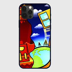 Чехол для iPhone 12 Pro Max Geometry Dash, цвет: 3D-черный