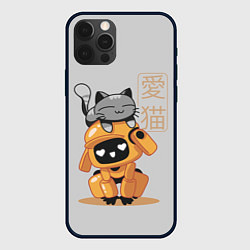 Чехол для iPhone 12 Pro Max Cat and Robot ЛСР, цвет: 3D-черный